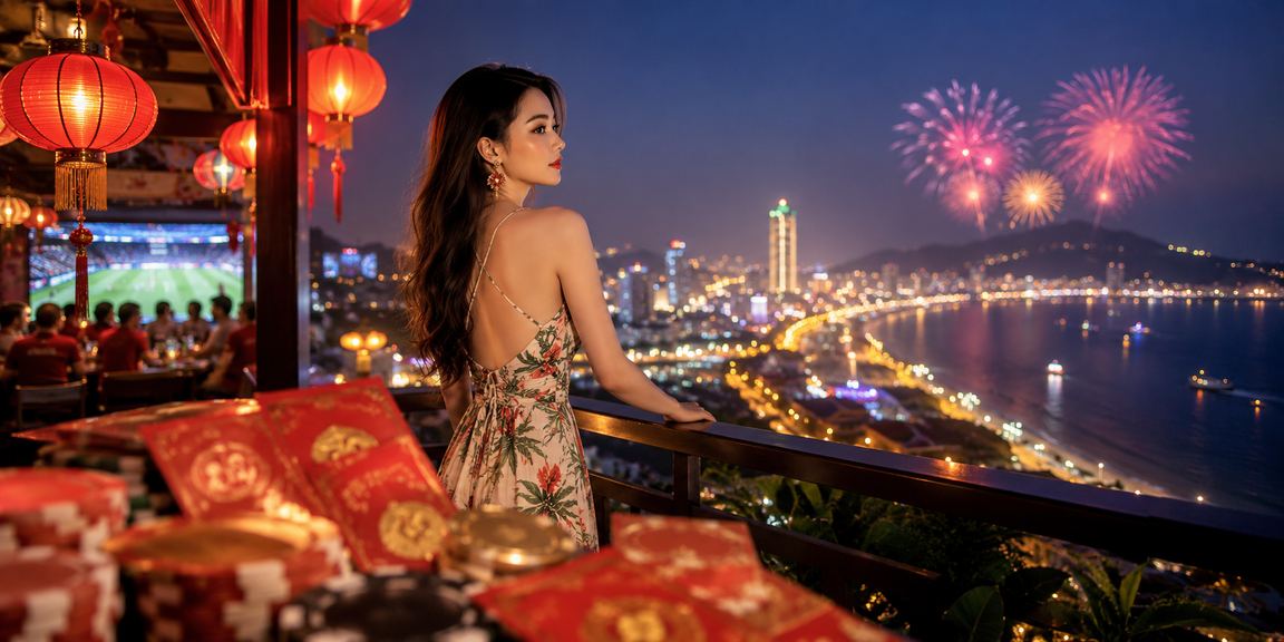 Bao lì xì đỏ và đèn lồng tại Vũng Tàu biểu trưng cho ưu đãi và sự may mắn trong casino trực tuyến